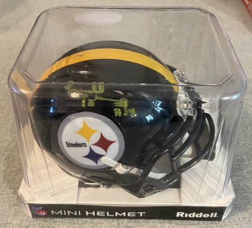 PITTSBURGH STEELERS RIDELL MINI HELMET TERREL EDMONDS HAND SIGNED W/BECKETT/COA