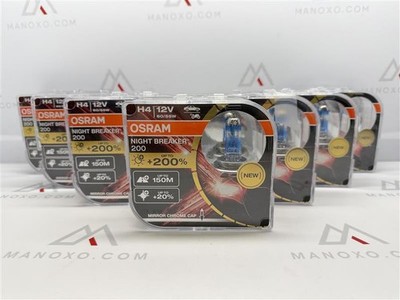 Lot of 7 Duobox H4 OSRAM NIGHT BREAKER +200 Globe Bulbs k 64193NB200-HCB