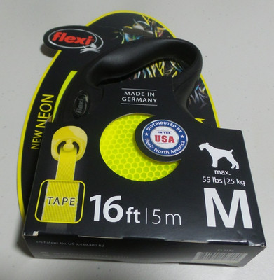FLEXI New Classic Tape Retractable Dog Leash Medium 16 Ft 55 lbs. NEON [New]