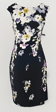 Lauren Ralph Lauren Dress 4 Petite Black Floral Sheath Knee Length NWT Spring