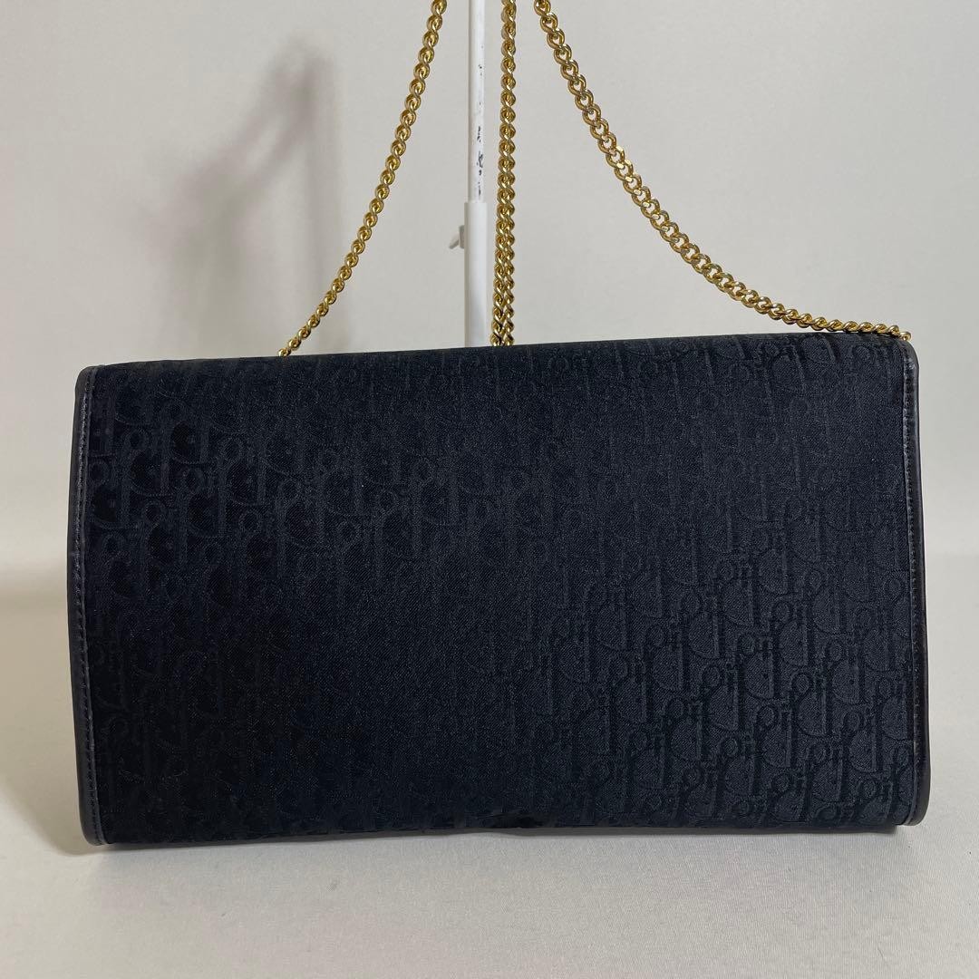 Christian Dior Shoulder Bag Canvas Genuine Leather Black Trotter Authentic thumbnail 3