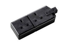 Masterplug Permaplug ELS132B - 13 Amp Heavy Duty 2-Gang Trailing Socket - BLACK
