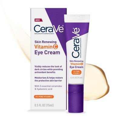 CeraVe Skin Renewing Vitamin C Eye Cream, C, 0.5 Fl Oz (Pack of 1)