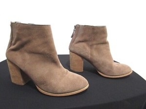 tan booties block heel