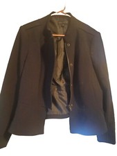 Worthington Works Womens Blazer Jacket Black Zip Front Stretch Size XL