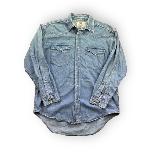 Levi’s Jeanshemd Hemd Jeans Shirt Levis Herren vintage 90s Gr. M Blau JH1