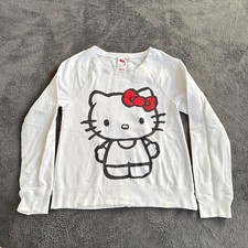 Sanrio Hello Kitty Pullover White Long Sleeve Sweater Jacket Women's Size S