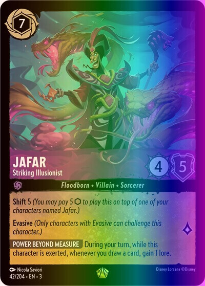 Lorcana Jafar - Striking Illusionist (42/228) Into the Inklands NM FOIL