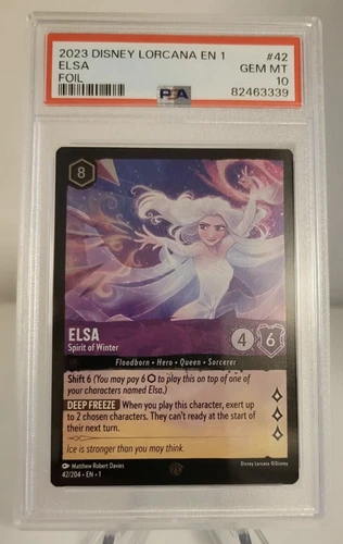 Disney Lorcana Elsa - Spirit of Winter Cold Foil Legendary PSA 10 Non Enchanted
