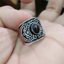 Black Onyx Natural Gemstone 925 Sterling Silver Anniversary Gift Ring Jewelry