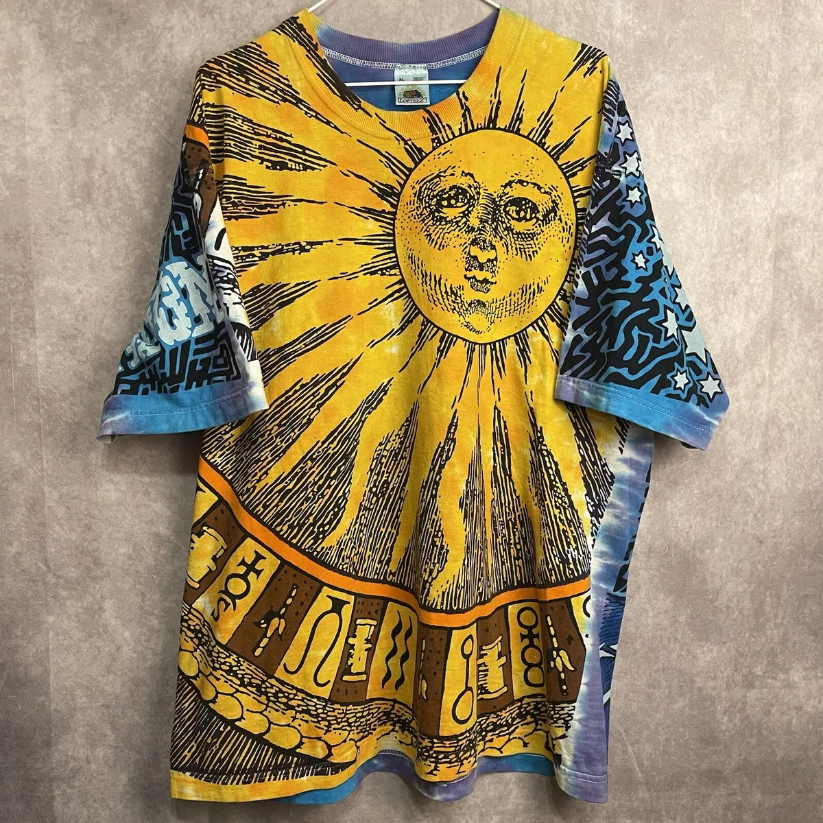 Vintage 90s Liquid Blue Sun Moon Chris Pinkerton AOP T-Shirt Adult