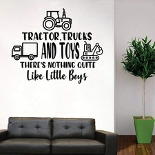 Tractor Little Boys Quote Truck Toys Vinyl Wall Art Sticker for Home Room Decals