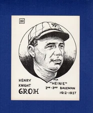 #32 HEINIE GROH, 1912-1927 Giants~Reds~Pirates | 1968-1969 SCFC art card