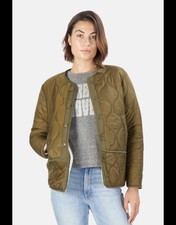 Mother Quilted Sherpa Lined Jacket Green Sz S