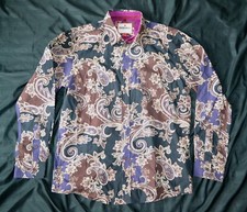 FRIDAY Shirt Men's Bold Eyecatching Joe Browns Medium Blue Flowers Paisley