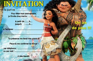 5 12 Or 14 Birthday Invitation Cards Vaiana Ref 417 Ebay