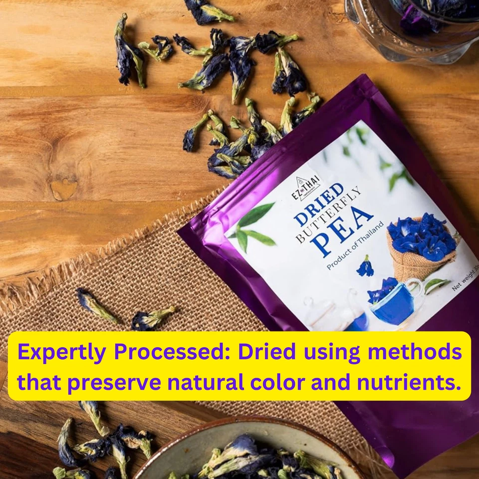 Mezcla de té caliente de hierbas tailandesas con flores de guisante mariposa seca natural de 1 oz, tés helados Foto 4 de 4