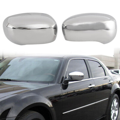 Pair For 2005~10 Chrysler 300 300C Dodge Magnum Charger Mirror Covers Cap Chrome
