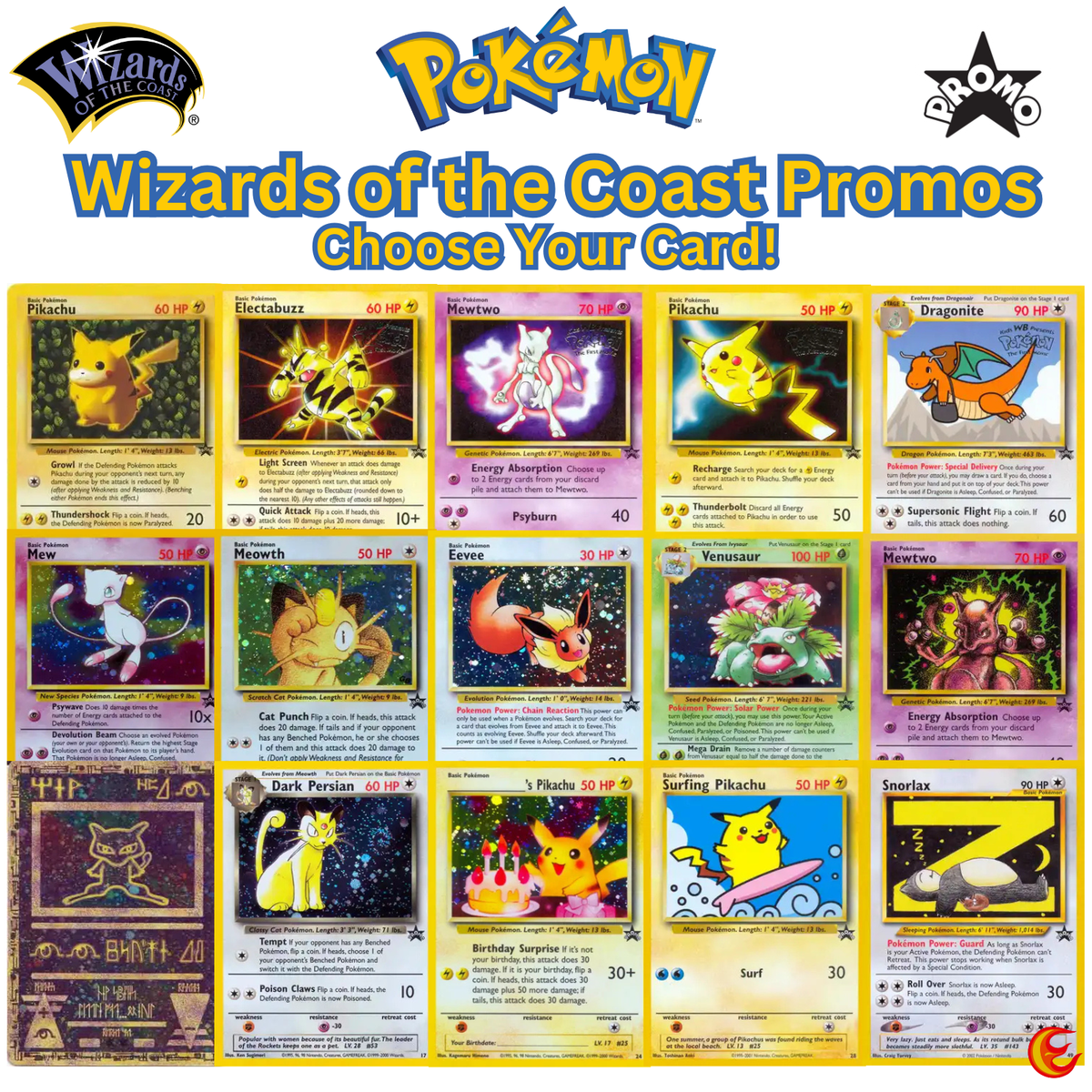 Pokémon WoTC Black Star Promos - Choose Your Card! Vintage