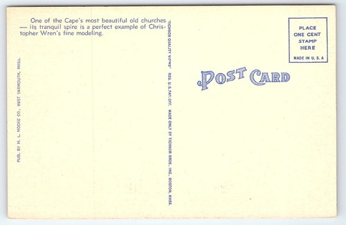 Postcard Congregational Church Sandwich Massachusetts - Picture 2 of 2