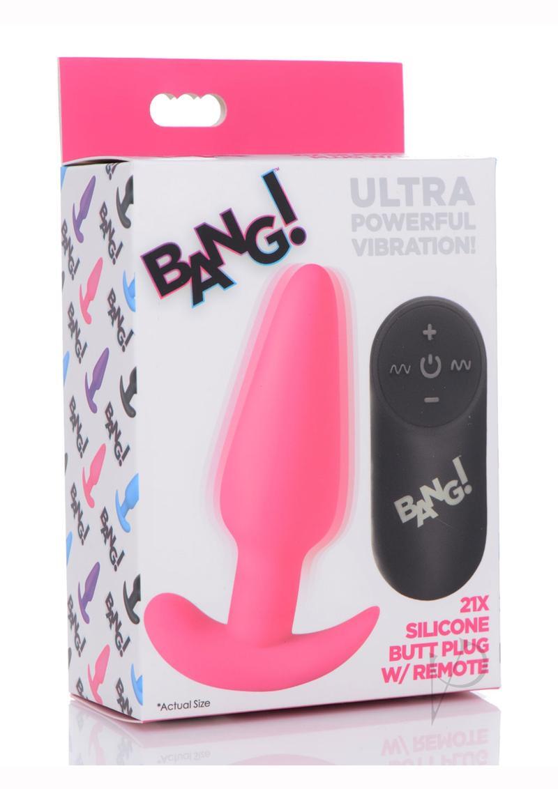 Bang! 21x Vibrating Silicone Rechargeable Butt Plug with Remote Control - Pink | eBay Bang! 21x Vibrating Silicone Rechargeable Butt Plug with Remote Control - Pink | eBay