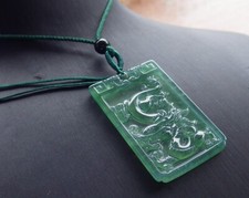 Video Certified Icy Green Natural A JADE JADEITE PENDANT Dragon 110219 VS