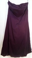 Anthropologie DELETTA Dress 4 Strapless Plum Purple 100% Cotton India Side Zip