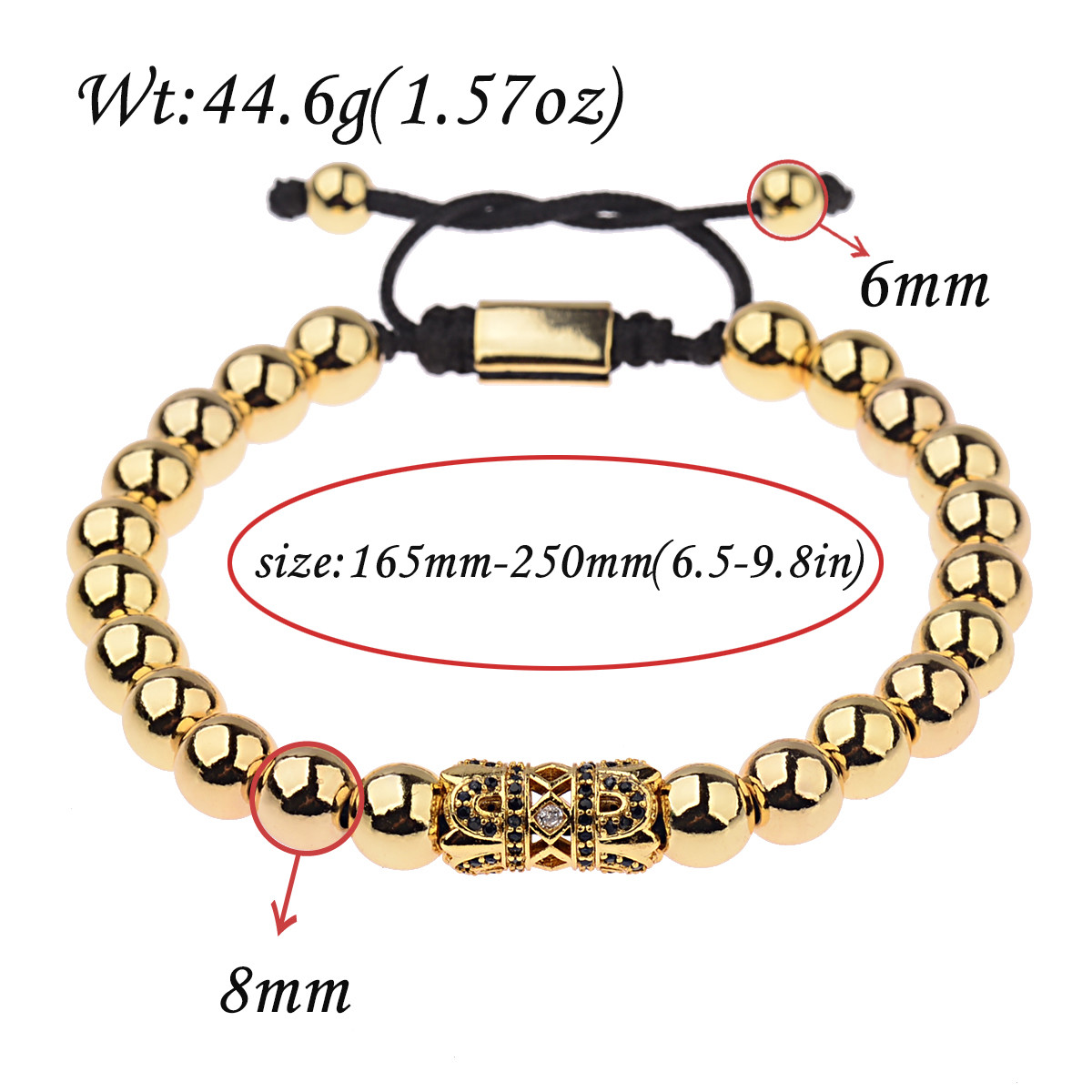Copper Beaded Bracelets For Men Adjustable Silver Micro Pave CZ Ball Crown Bracelet - Men's & Women's Copper Bead Bracelet Micro Pave CZ Bracelet Silver Copper Beaded Bracelets For Men Adjustable Silver Micro Pave CZ Ball Crown Bracelet - Men's & Women's Copper Bead Bracelet Micro Pave CZ Bracelet Silver