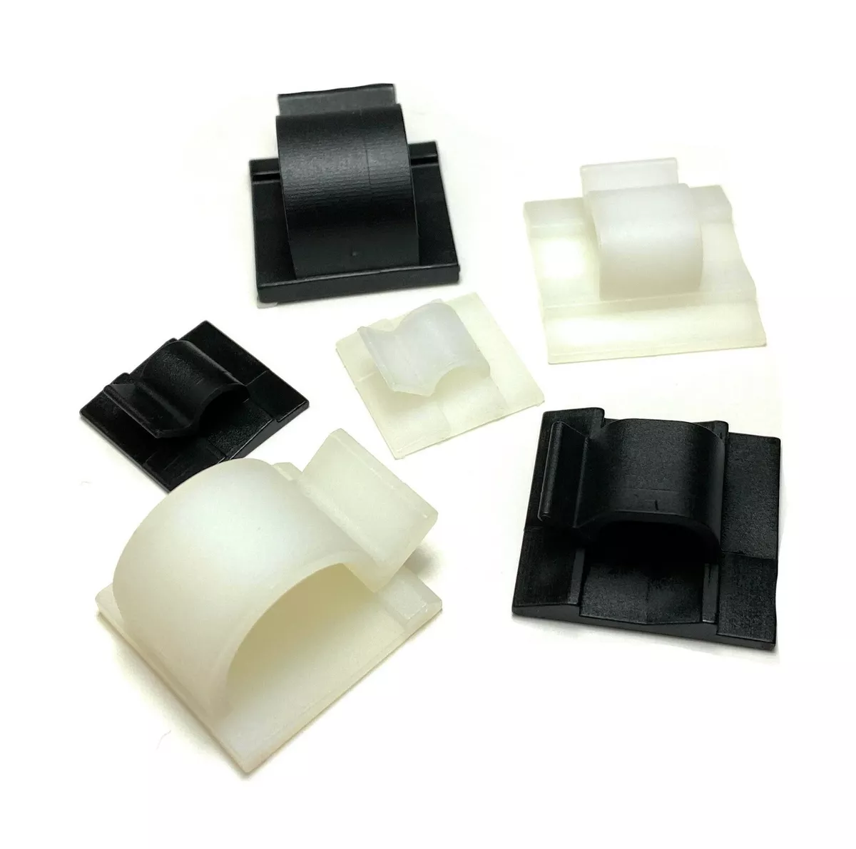 Self Adhesive Cable Clips Mounts Wire Conduit Tubing Nylon Sticky Pads