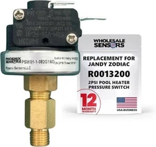 Replacement for Jandy Zodiac Laars R0013200 2PSI Pressure Switch Pool/Spa Heater