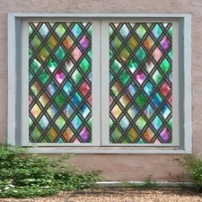3D Graphics 1690NAO Window Film Print Sticker Cling Stained Glass UV Block Fa