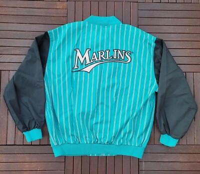 VINTAGE 90S STARTER MIAMI MARLINS BASEBALL TEAL BLUE LETTERMAN
