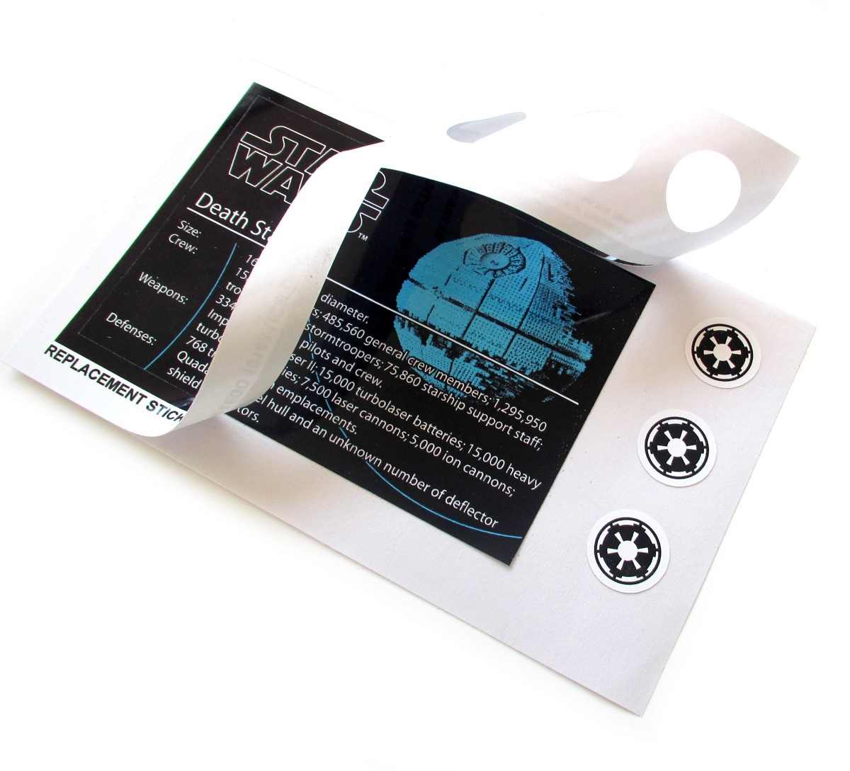 CUSTOM REPLACEMENT STICKERS for STAR WARS Set 10143 DEATH STAR II