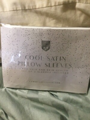 NEW ~ Set of 2 Cambridge Proper Cool Satin Beauty Pillow Sleeves ~ White   $44 R