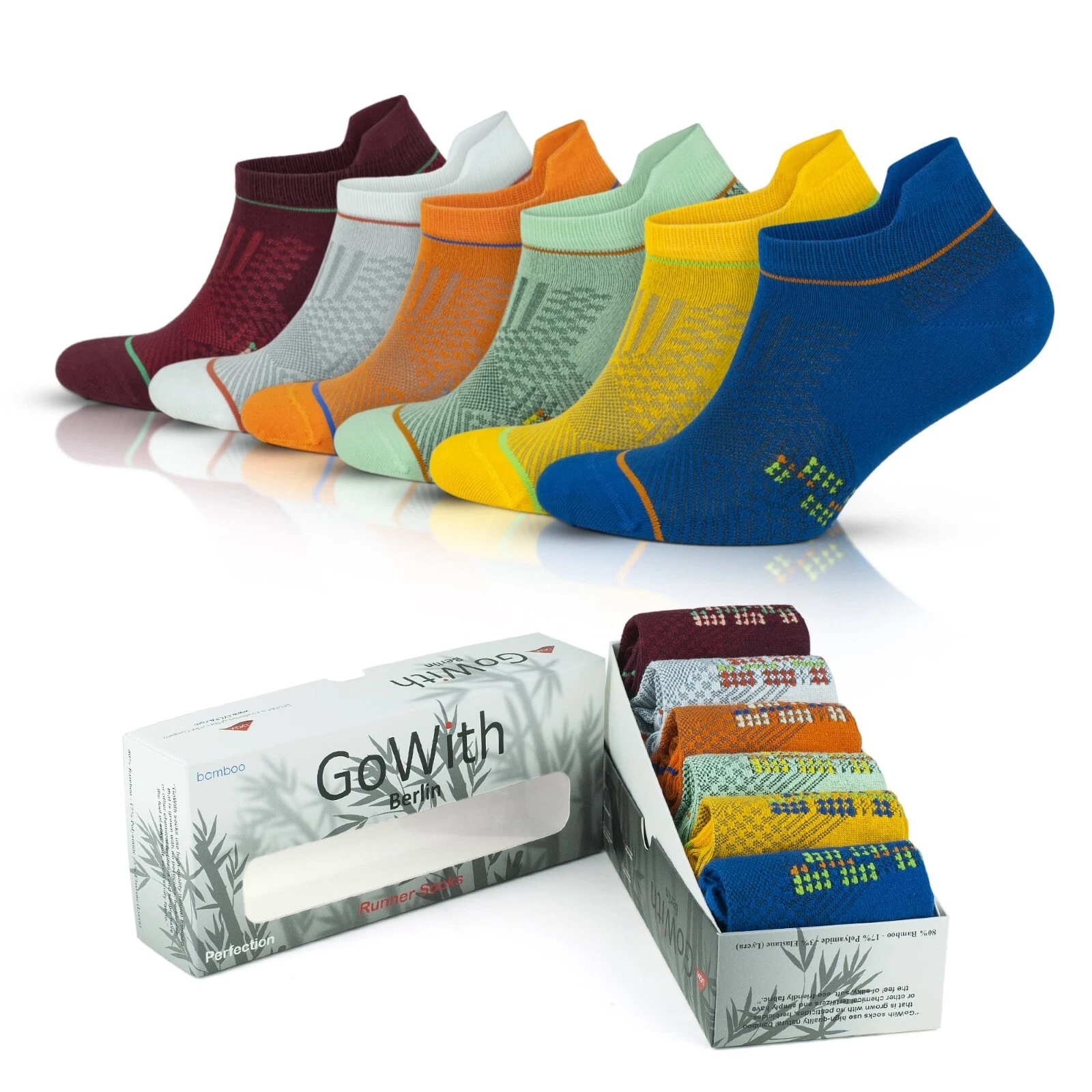 Men's Running Socks BAMBOO Trainer Socks 6 Pairs ankle sport socks UK size 6-11