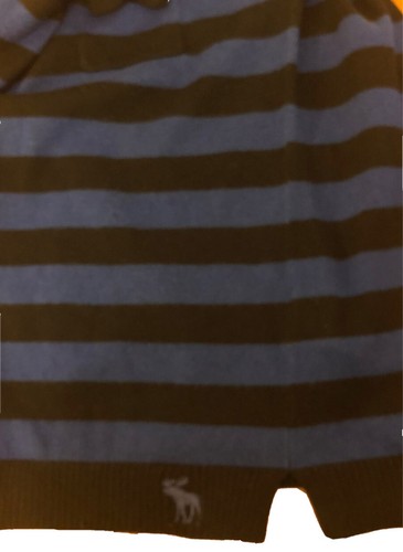Abercrombie Kids Girl M Blue Black Striped Crew Neck Pullover Sweater - Picture 6 of 7