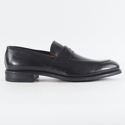 Herren John White Stamford schwarz Leder Slipper formelle Wanderschuhe