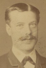 MAN WITH HAPPY EXPRESSION, HAIR CENTER PARTED. CDV.