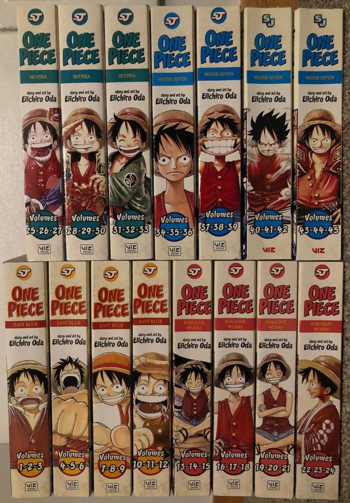 One Piece 3-in-1 Omnibus Manga Set Volumes. 1-45 - 15 Books