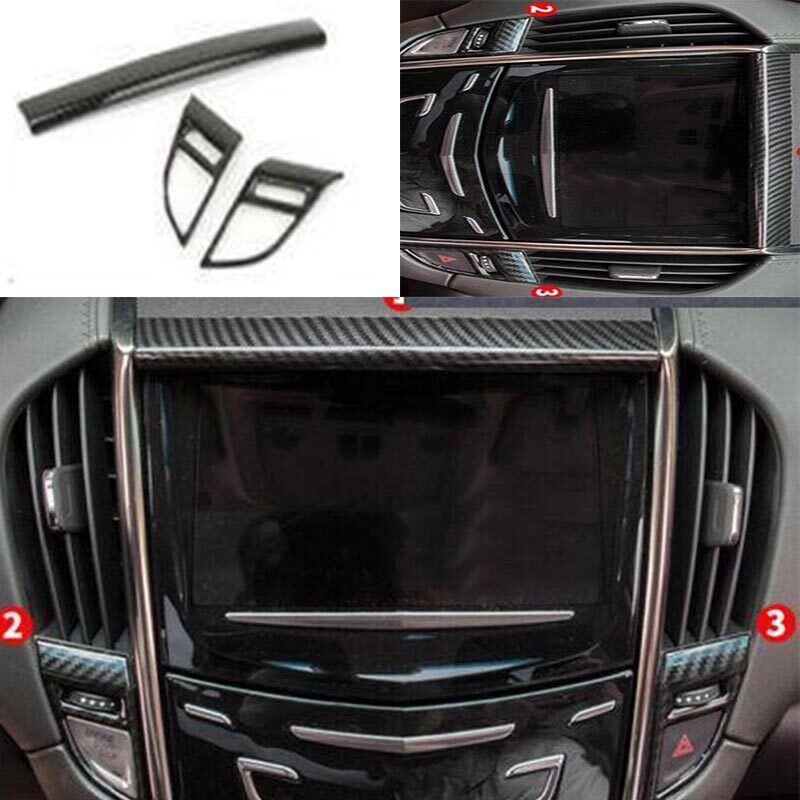 GPS Navigation Strip Carbon Fiber Center Console For Cadillac ATS-V ATS 2013-19