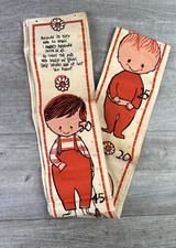 Vintage Dewan Linen Baby Child Growth Chart BELGIAN Wall Hanging Nursery Orange