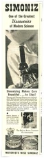 Print Ad Simoniz Greatest Discoveries Modern Science 1936 1/3-Page Advertisement