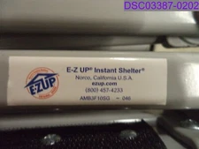 Used E-Z UP Ambassador 10' x 10' Steel Cool Gray Shelter P/N AMB3F10SG -046