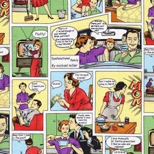 Michael Miller Dysfunctional Family Fabric BTY~CX1053 Funny Retro Comic Style