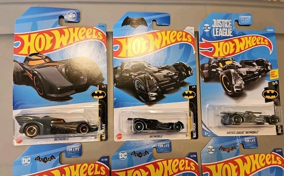 Hot Wheels~MIX~BATMAN~  BATMOBILE ~Lot Of 6~VARIANT~NM- - Image 3 of 4