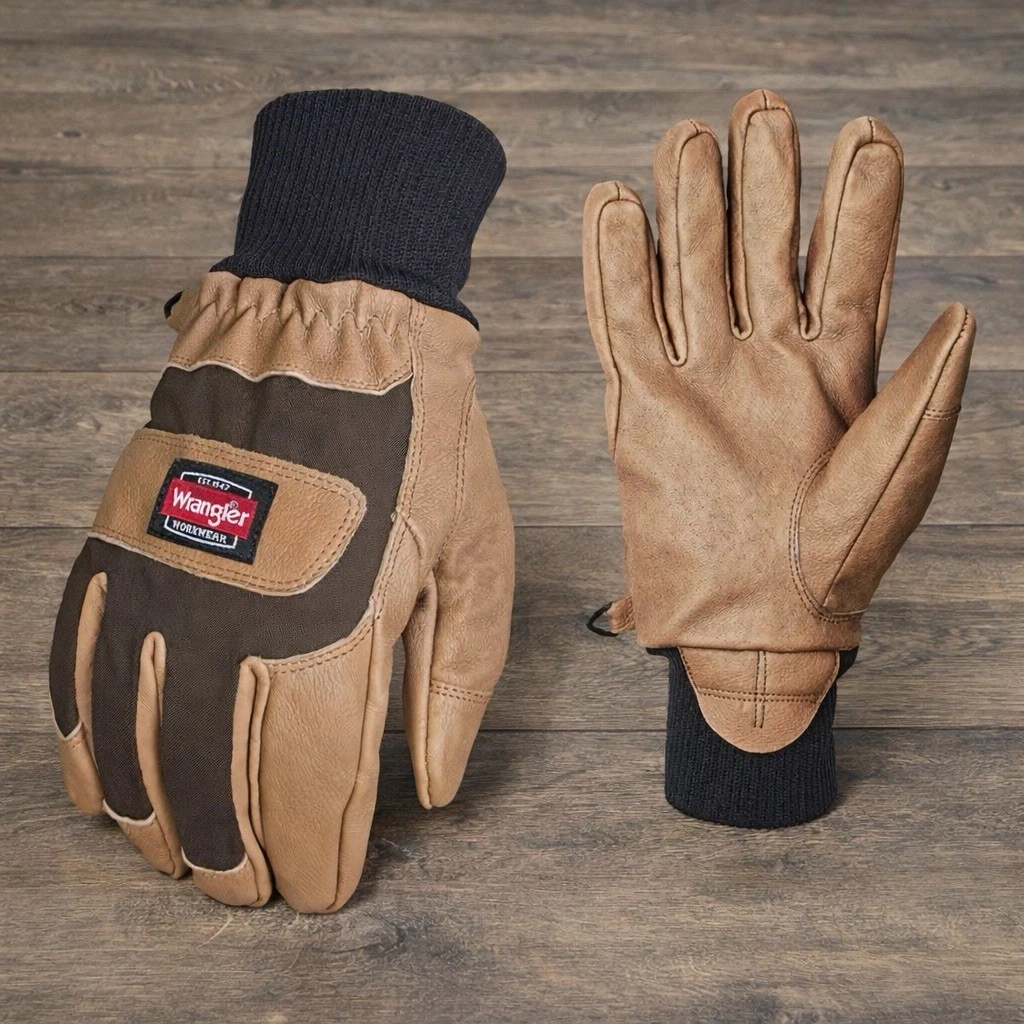 Wrangler Workwear Insulated Waxed Pigskin Gloves XL Leather Cold 1014003598 NWT