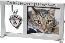 Paw Prints on My Heart Pet Memorial Picture Frame, 2.25-Inch by 2.5-Inch Photo,