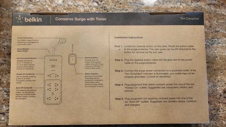 Belkin CNS08-T-06TAA Conserve Surge With Timer Genuine - Image 3 of 3