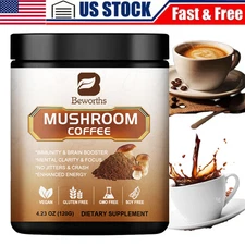 Mushroom Coffee-Organic Coffee Supplement - Boost Energy 22/38/80 Servings