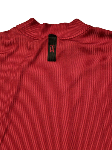 NIKE DRI-FIT Men's LG Tiger Woods Collection Mock Neck S/S Golf Shirt, Red - Picture 4 of 12